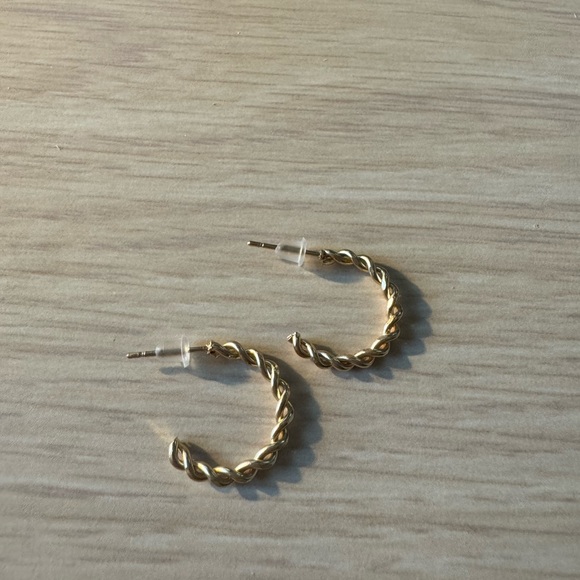 Gold Twisted Hoops ✨NWOT✨ - Picture 3 of 4